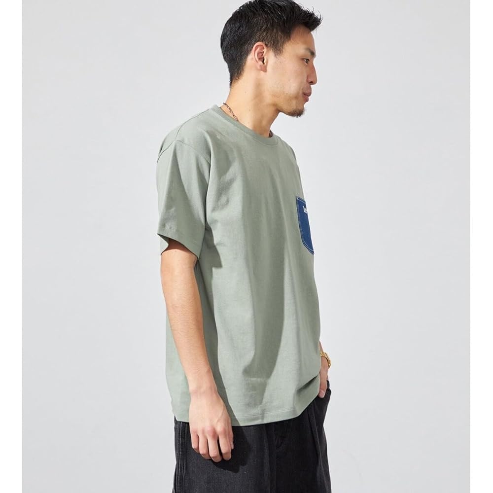 Bristol ブラック Tシャツ ポケット付き OLIVEDRAB/キャリーポケット 半袖Tシャツ（Tシャツ／カットソー